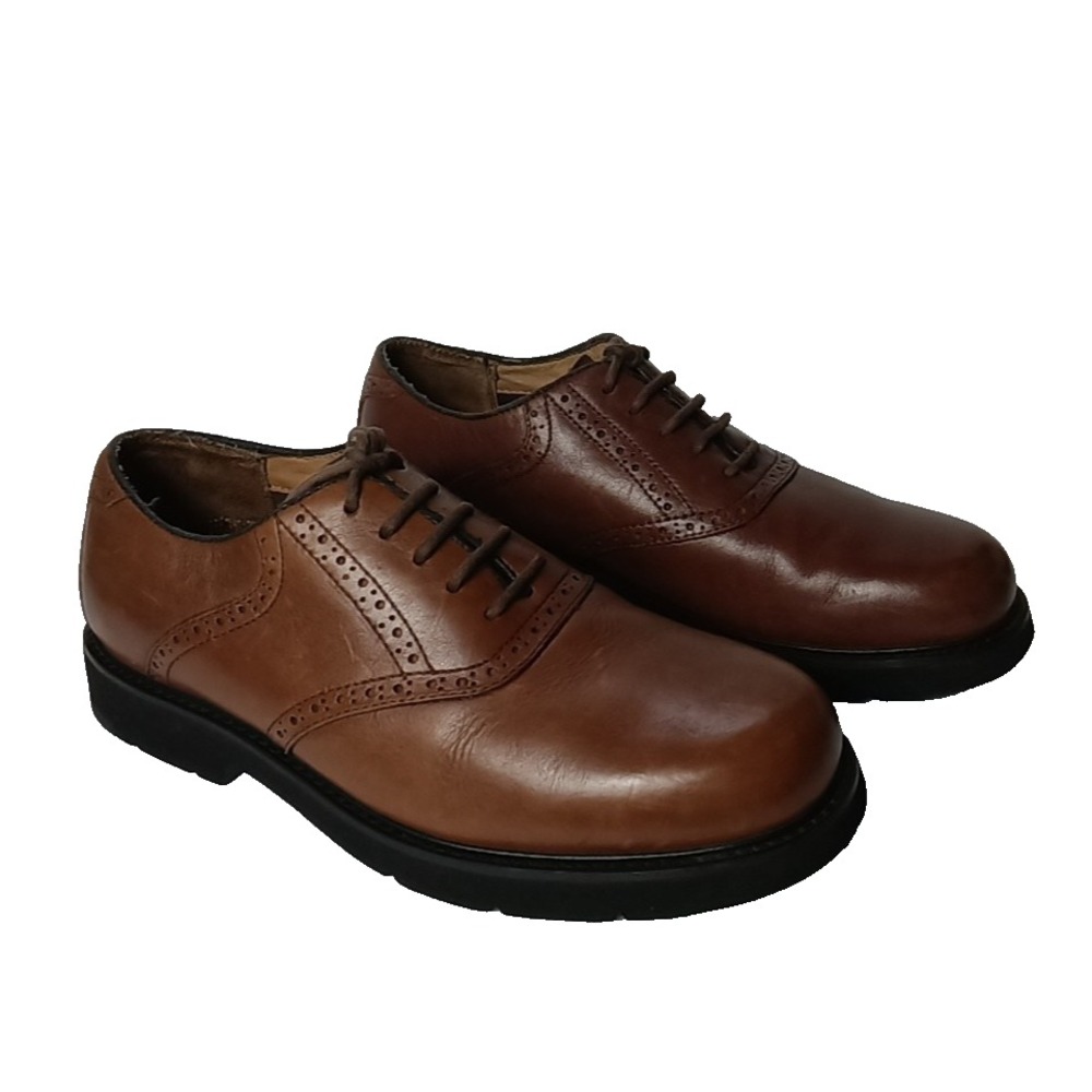 Deckers Men's Tupelo Auburn Leather Oxford Dress Shoes Size 10M Lace-Up Brown